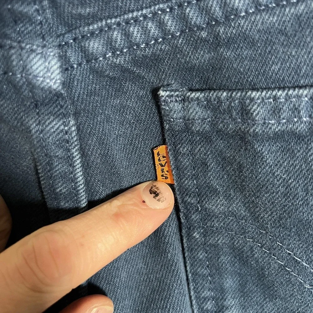 VTG Levi's 560‎ Orange Tab Jeans Boys 14 Slim 24x27 Blue Loose Fit Made USA 90s